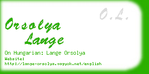 orsolya lange business card